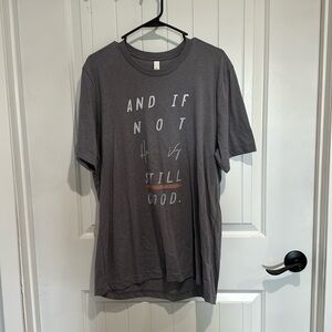 Gray and white Christian t shirt